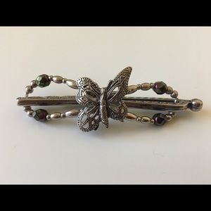 Lilla Rose Flexi Hair Clip Silver Butterfly